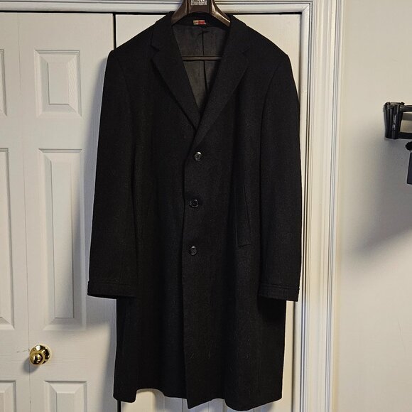 Cashmere/Wool Black Men's dress overcoat. Prontomoda. - Picture 1 of 9